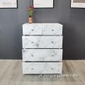 Gabinete MDF de vidro de mármore branco 5